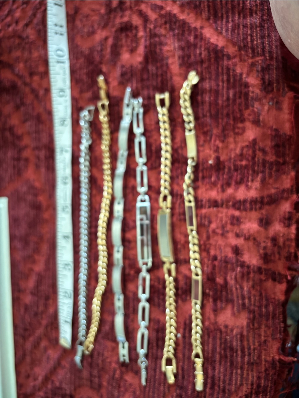 Men's Two-Tone Chain Bracelet Set — Mixed Gold and Silver Links vintage Avon